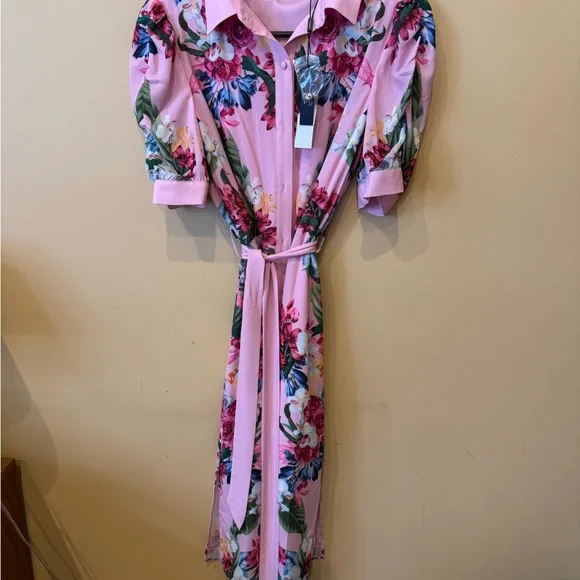 Tahari Pink Floral Blouse - Picture 3 of 5